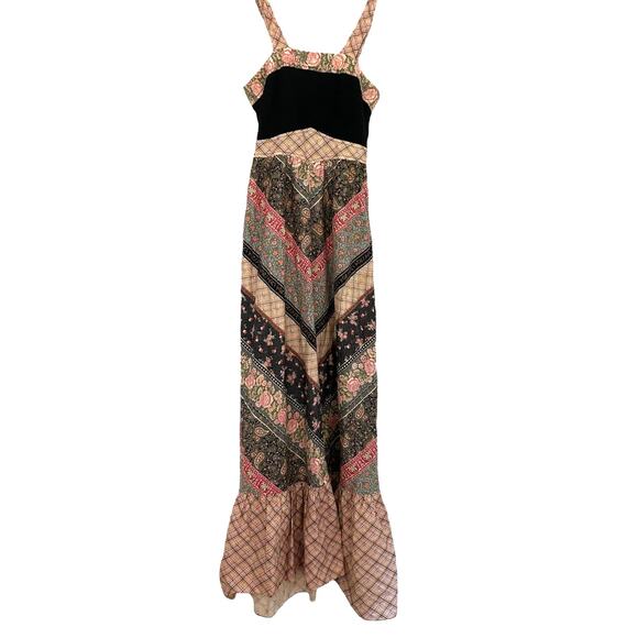 Vintage Jody T of California Dress Patchwork Prairie 1970 Dress Floral XS - Picture 1 of 6